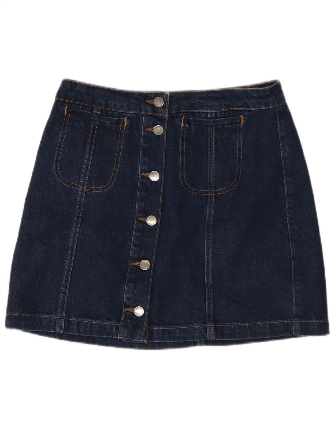 Topshop Damen Mini-Jeansrock W28 Mittelmarineblaue Baumwolle