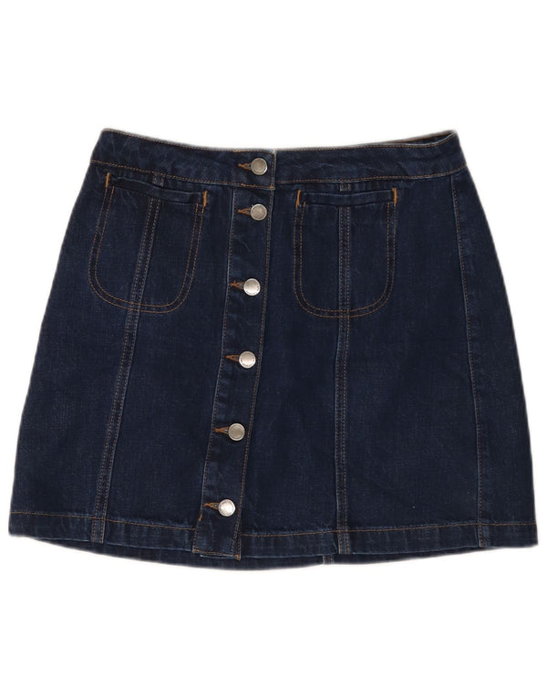 Topshop Damen Mini-Jeansrock W28 Mittelmarineblaue Baumwolle