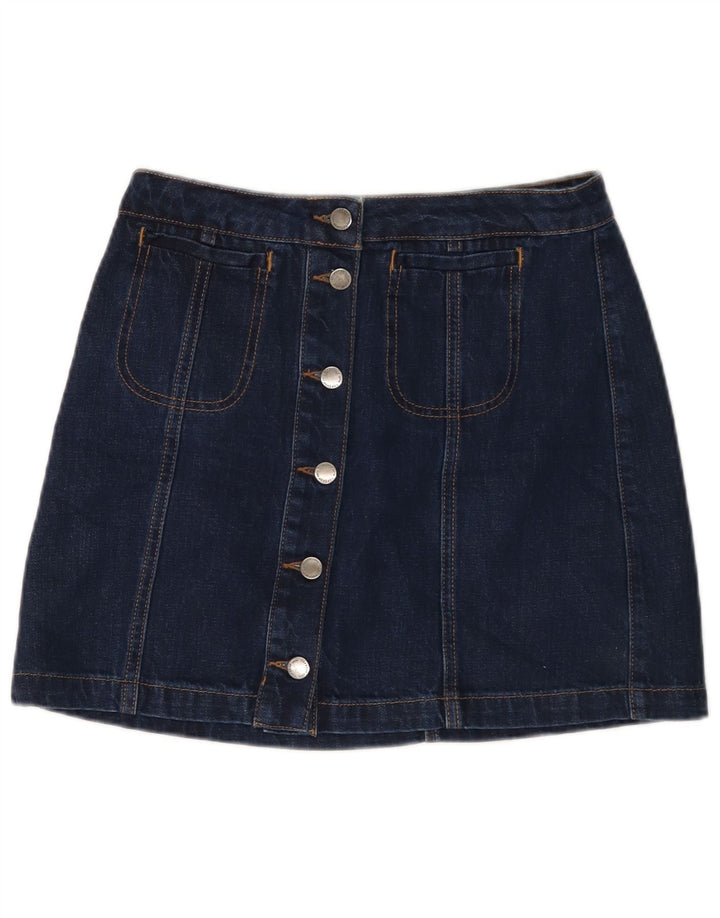 Topshop Damen Mini-Jeansrock W28 Mittelmarineblaue Baumwolle