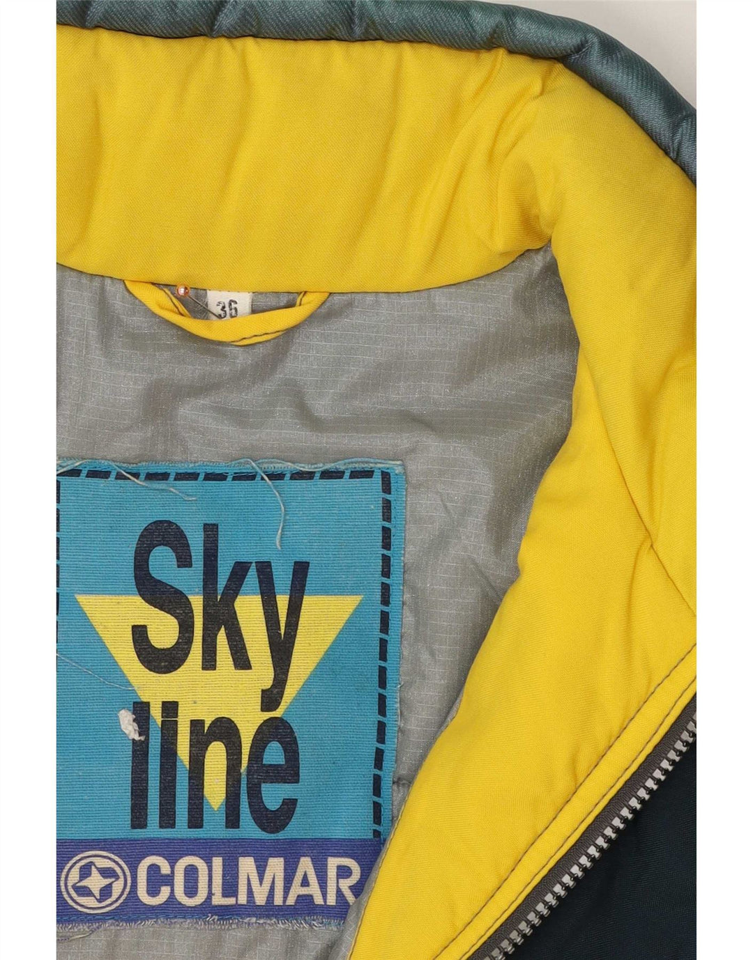 Colmar Mens Graphic Ski Jacket IT 36 Small Yellow Colourblock Polyamid