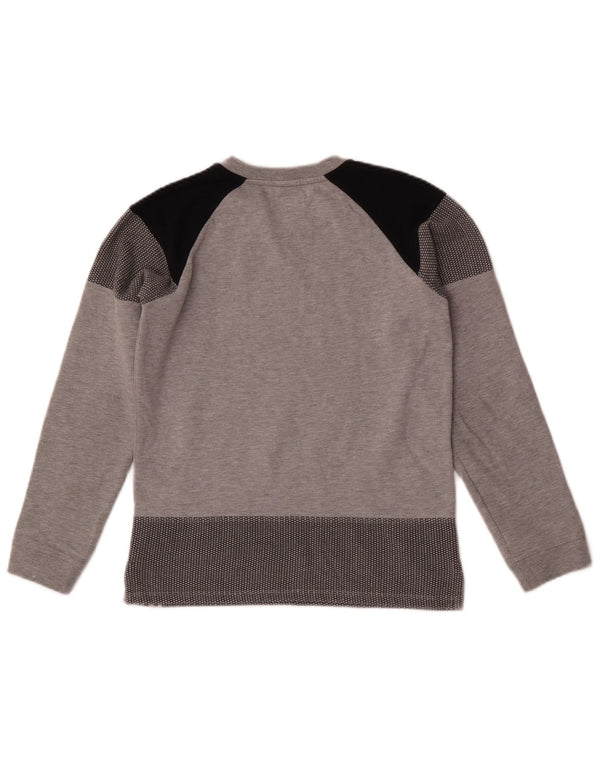 Armani Junior-Mädchen-Sweatshirt mit Grafik, 11–12 Jahre, graues Farbblockdesign