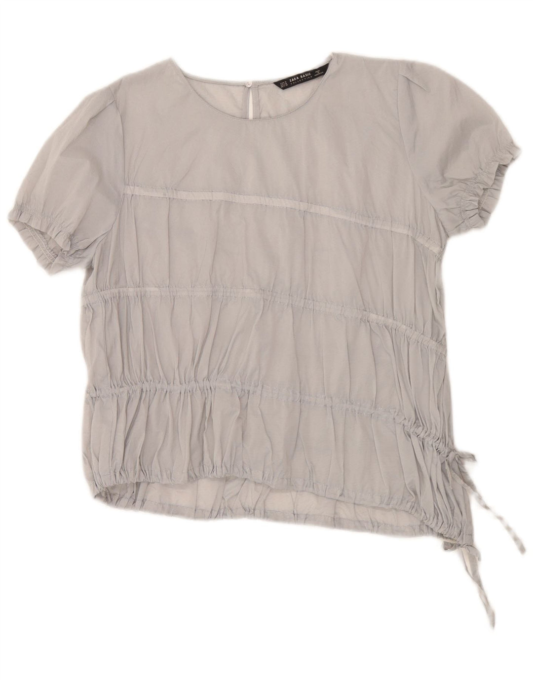 Zara Damen Bluse Top UK 14 Mittelgrau