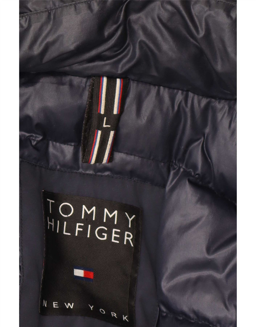 Tommy Hilfiger Herren-Jacke mit Kapuze, gepolstert, Größe 40, Marineblau