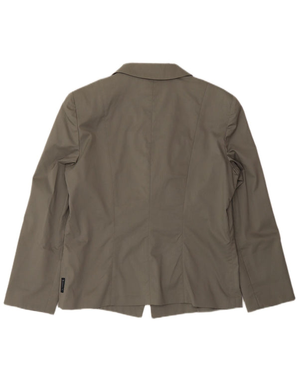 Armani Jeans Damen 2-Knopf-Blazerjacke US 14 XL Graue Baumwolle