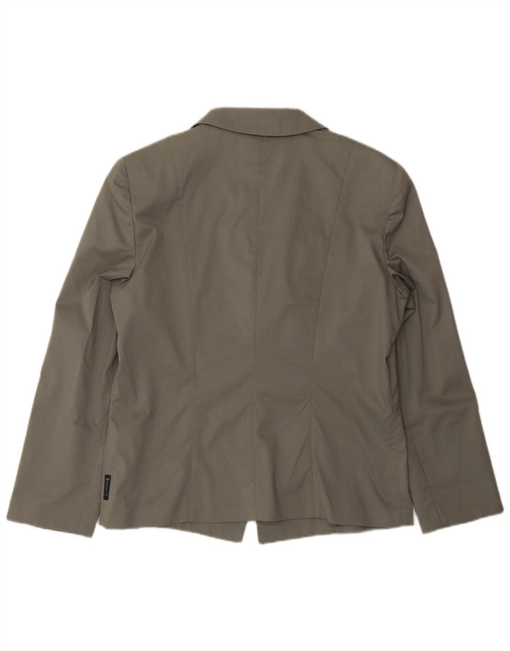 Armani Jeans Damen 2-Knopf-Blazerjacke US 14 XL Graue Baumwolle