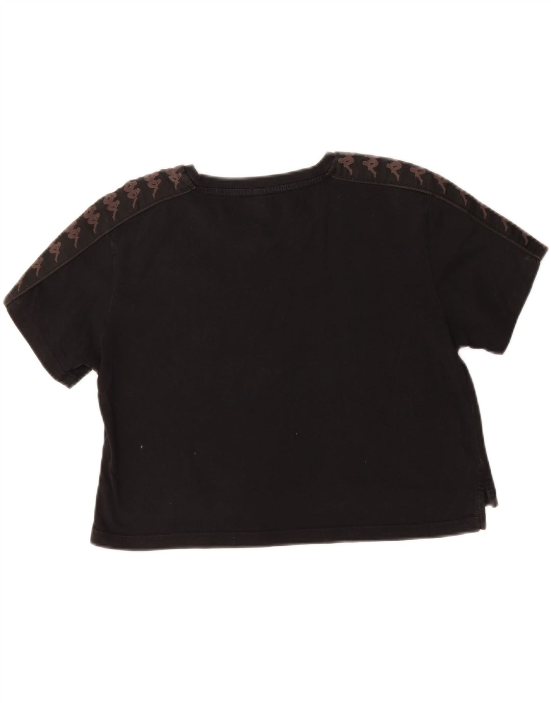 KAPPA Womens Oversized Crop Graphic T-Shirt Top UK 10 Small Black Vintage Kappa and Second-Hand Kappa from Messina Hembry 