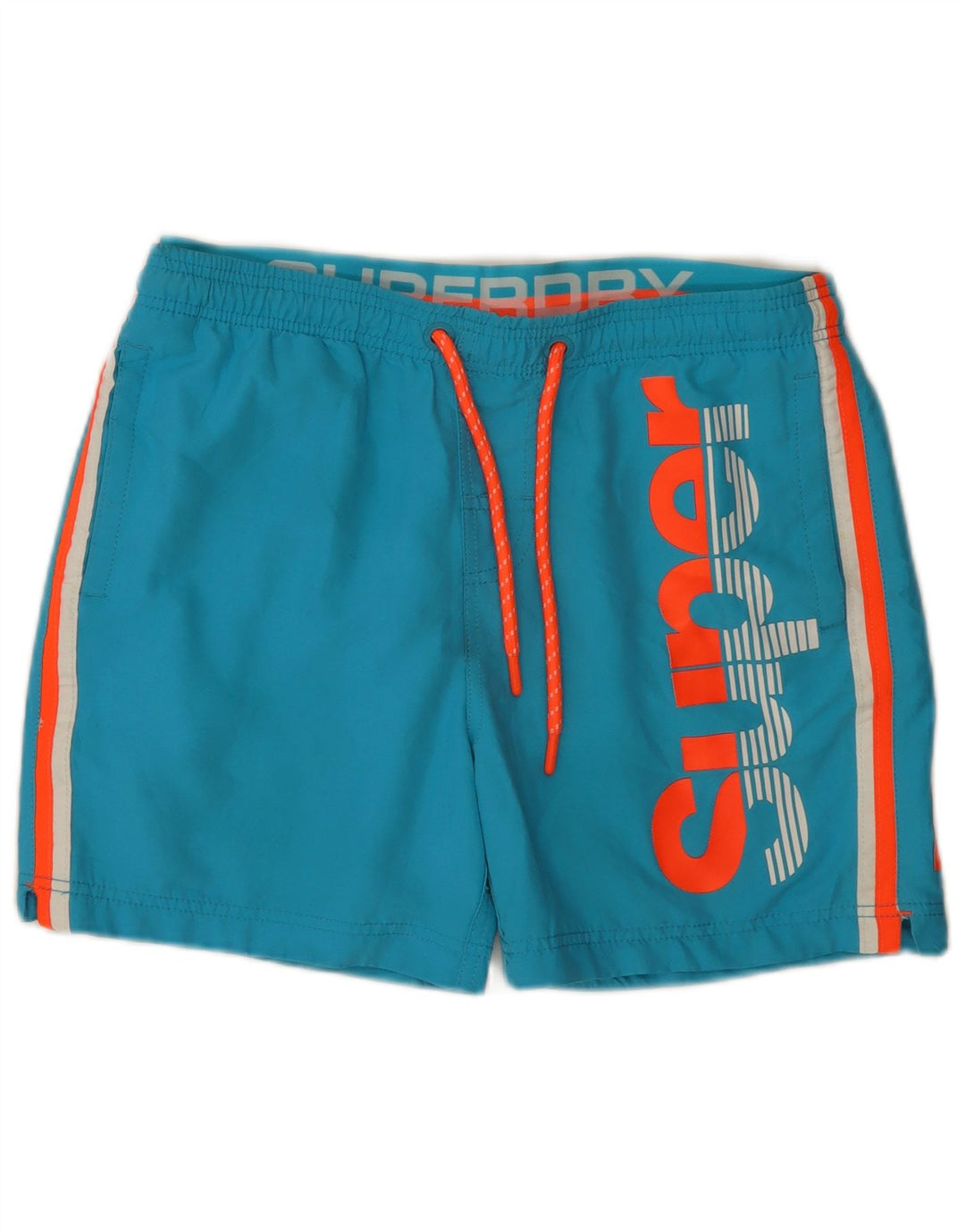 Superdry Herren Graphic Regular Badeshorts, Größe L, Blau, Farbblock