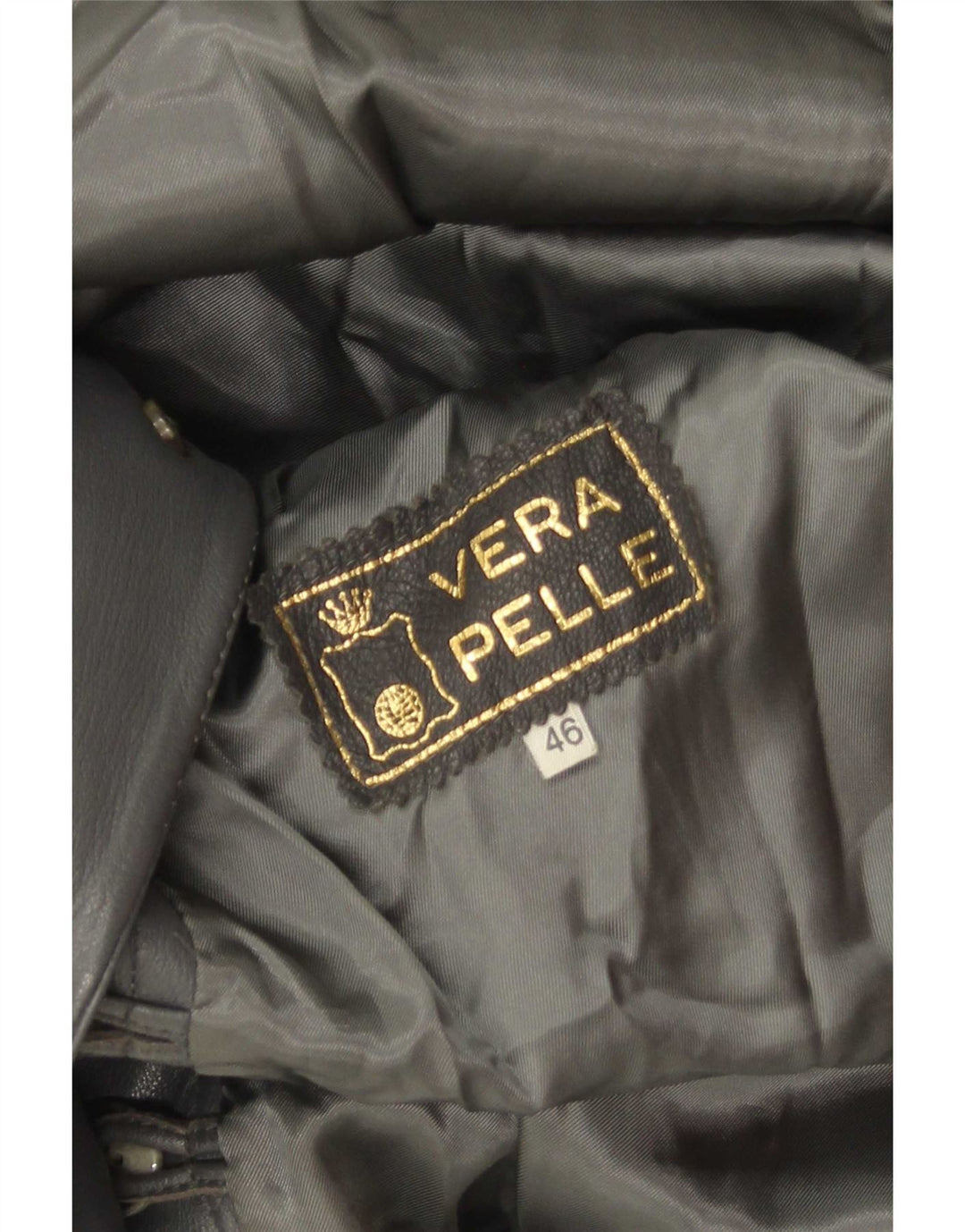 Vintage Damen Wickellederjacke IT 46 Großes graues Leder