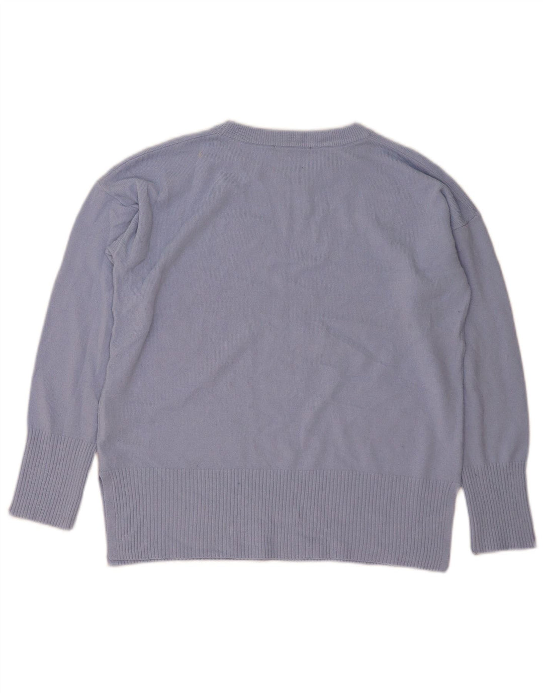 Oasis Damen-Pullover mit abstraktem Muster und Rundhalsausschnitt, Gr. 14, Mittelblau