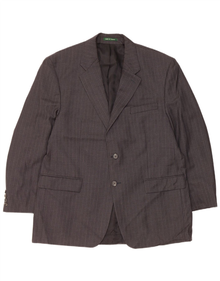 Ralph Lauren Herren-Blazer mit 2 Knöpfen, UK 44, XL, graue Nadelstreifenwolle