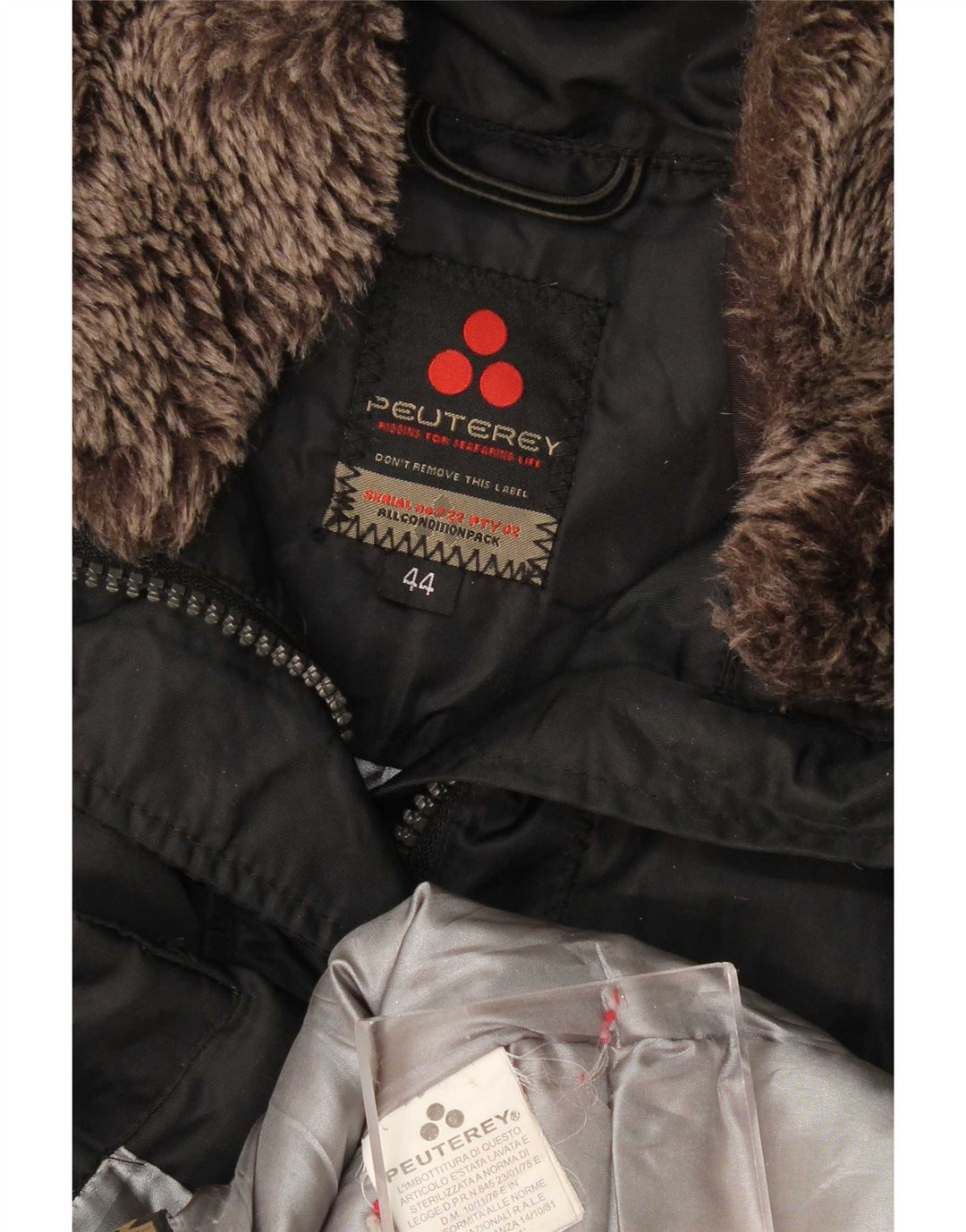 PEUTEREY Damen Wattierte Jacke IT 44 Medium Schwarz Polyamid