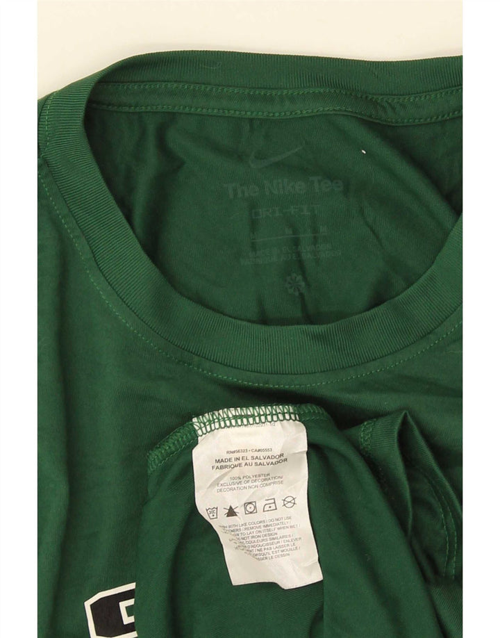 Nike Herren Dri Fit Grafik-T-Shirt-Oberteil aus mittelgrünem Polyester