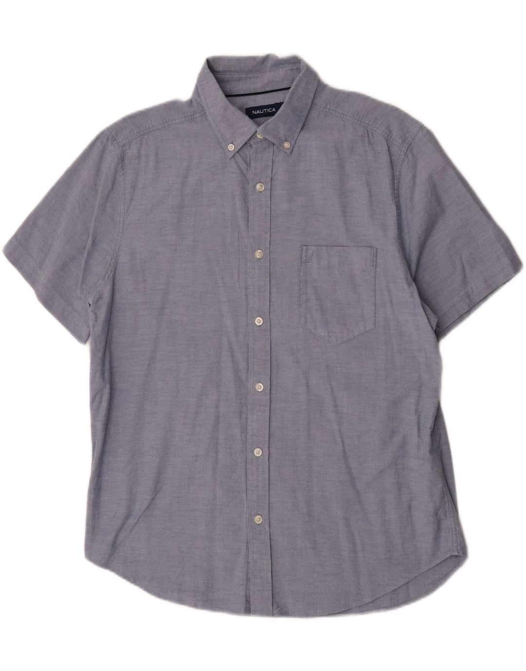 Nautica Herren-Kurzarmhemd, groß, aus blauer Baumwolle