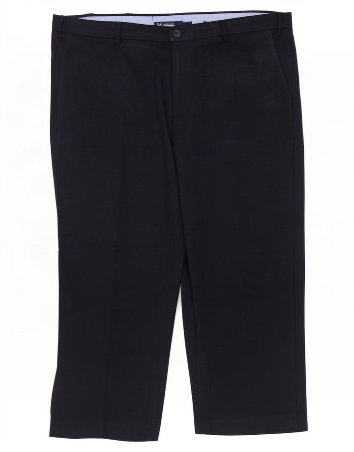 Marks & Spencer Herren-Hose, normal geschnitten, W44, L26, Marineblau, Polyester