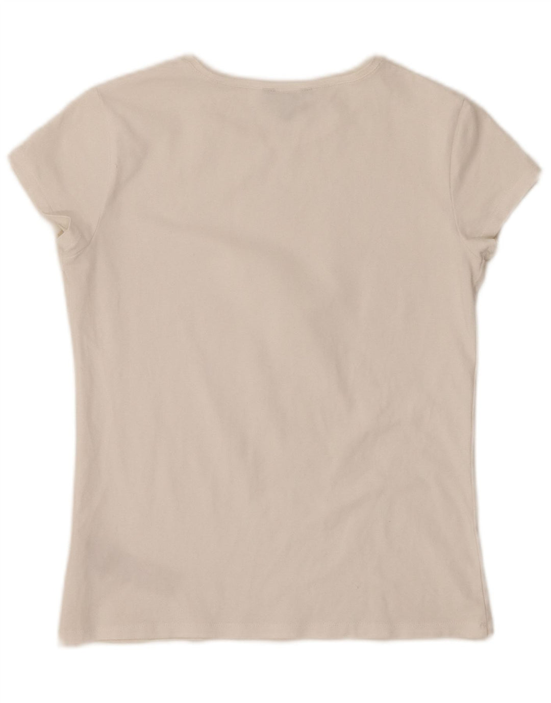 MASSIMO DUTTI Damen T-Shirt Top UK 8 Small Weiße Baumwolle