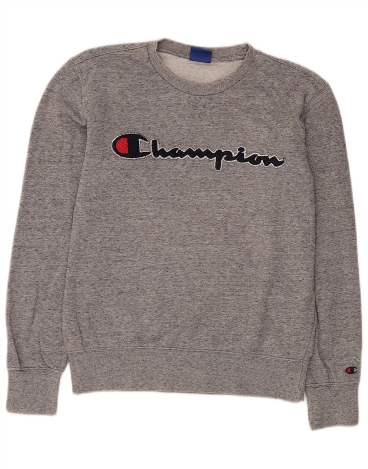 CHAMPION Herren-Sweatshirt mit Grafik, klein, grau meliert, Baumwolle