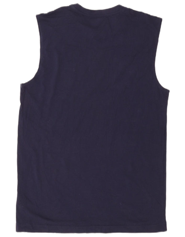 Kappa Herren Grafik-Weste Top 2XL Marineblau Baumwolle