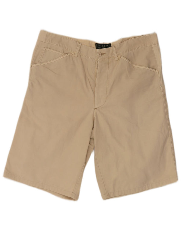 FRED PERRY Herren-Freizeitshorts IT 48 Medium W36 Beige Baumwolle