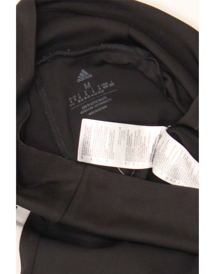 Adidas Damen Crop Leggings UK 12/14 Medium Schwarz Polyester