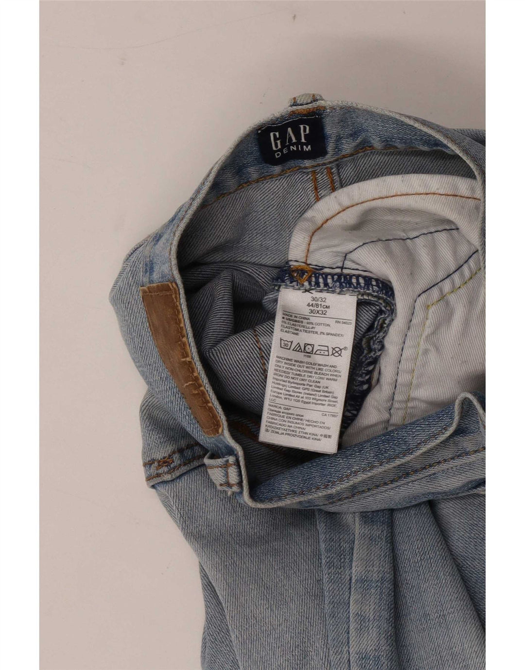 Gap Herren Straight Jeans W30 L32 Blaue Baumwolle