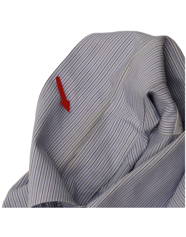 Brooks Brothers Herren 346 Hemd Größe 15 mittelblau gestreift aus Baumwolle