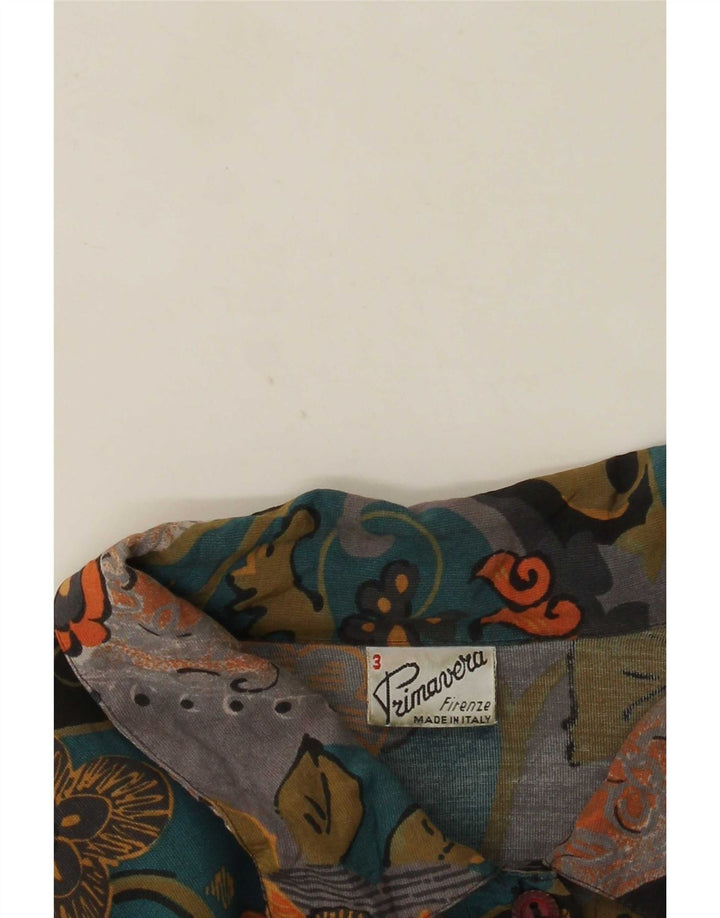 Primavera Firenze Damen-Hemdbluse, Größe M, mehrfarbig, Blumenmuster, UK 12