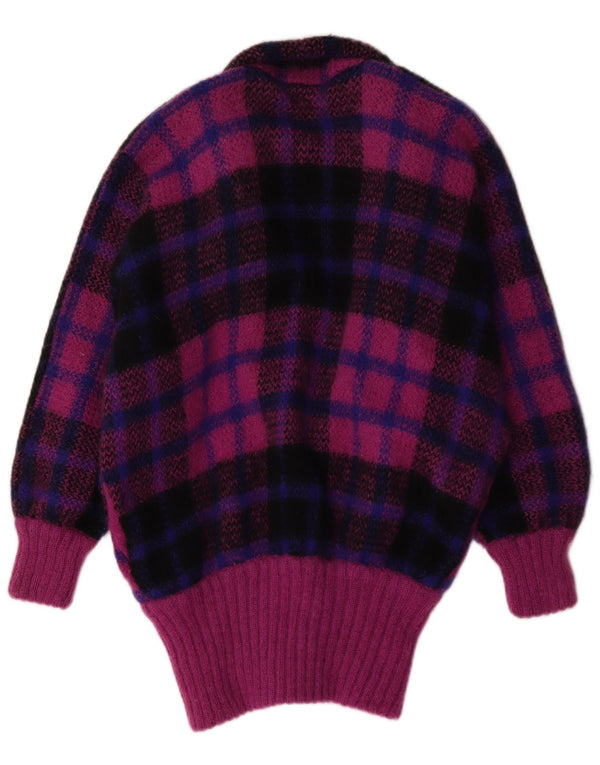 I.B Diffusion Damen Longline-Cardigan-Pullover UK 10 Small Purple Check