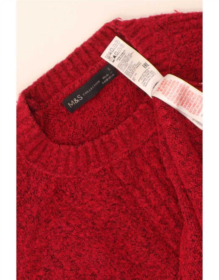 Marks & Spencer Damen-Pullover, übergroß, Rundhalsausschnitt, Gr. 10, Größe S, Rot