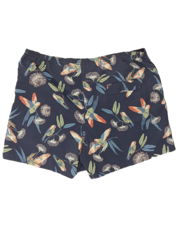 Patagonia Herren-Badeshorts, groß, marineblaues Nylon mit Blumenmuster