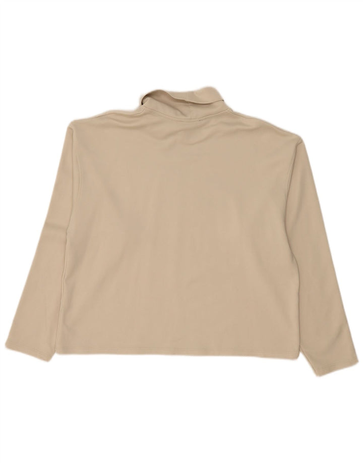 Zara Damen Crop Top Langarm UK 14 Medium Beige Polyamid