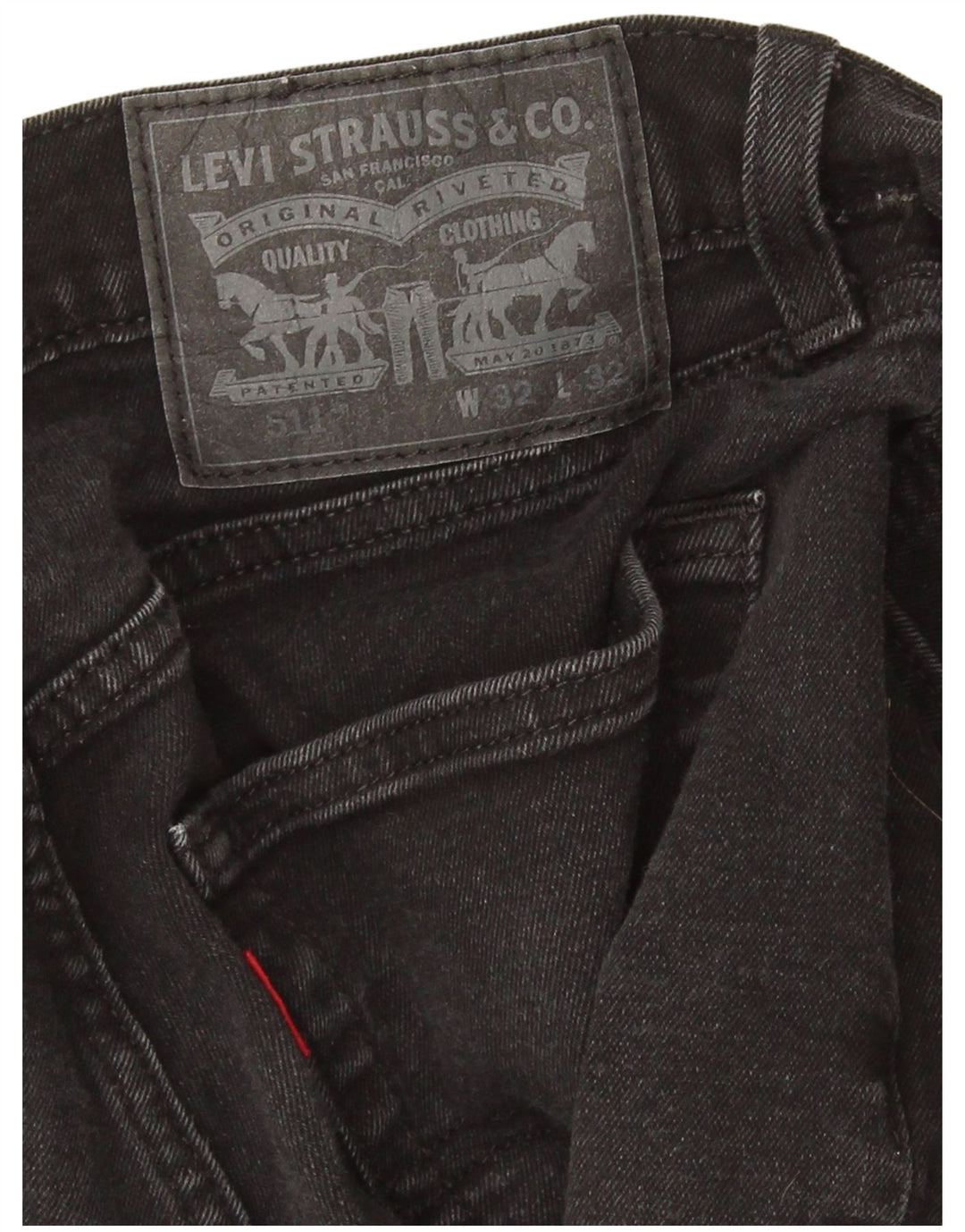Levi's Herren 511 Slim Jeans W32 L27 Schwarze Baumwolle