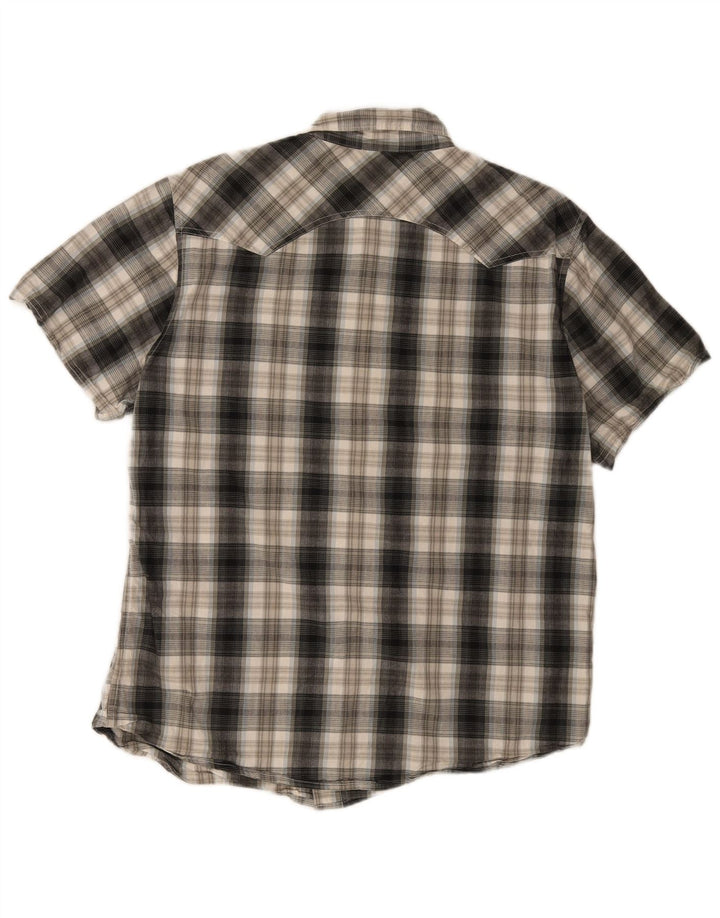 Levi's Herren-Hemd, kurzärmelig, groß, grau, kariert, Baumwolle