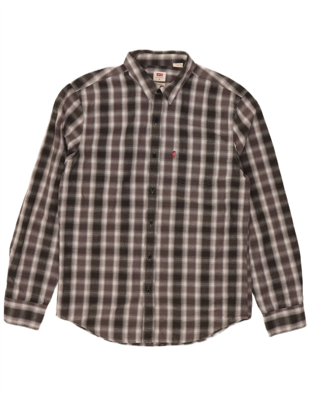 Levi's Herren-Hemd in Standard-Passform, mittelgrau, kariert, Baumwolle