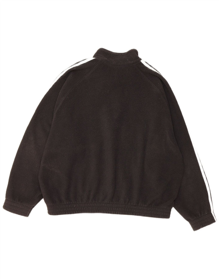 Adidas Damen-Fleecepullover mit Reißverschluss, übergroß, UK 12, mittelschwarz, Polyester