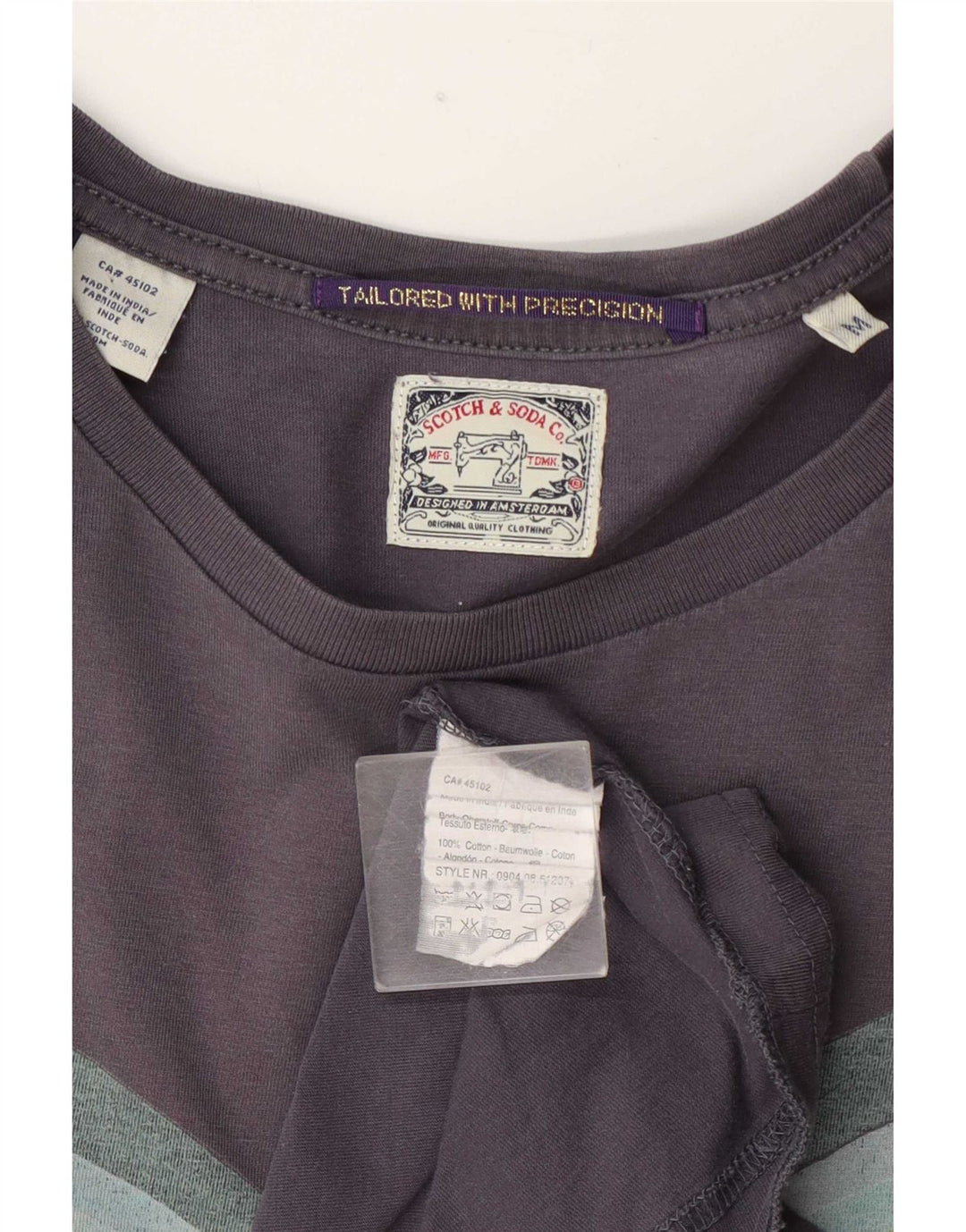 Scotch & Soda Herren-T-Shirt mit Grafik, mittelmarineblaue Baumwolle
