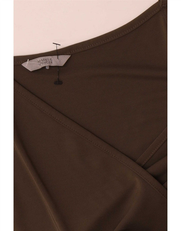 Marks & Spencer Damen Ärmelloses A-Linien-Kleid UK 12 Medium Khaki