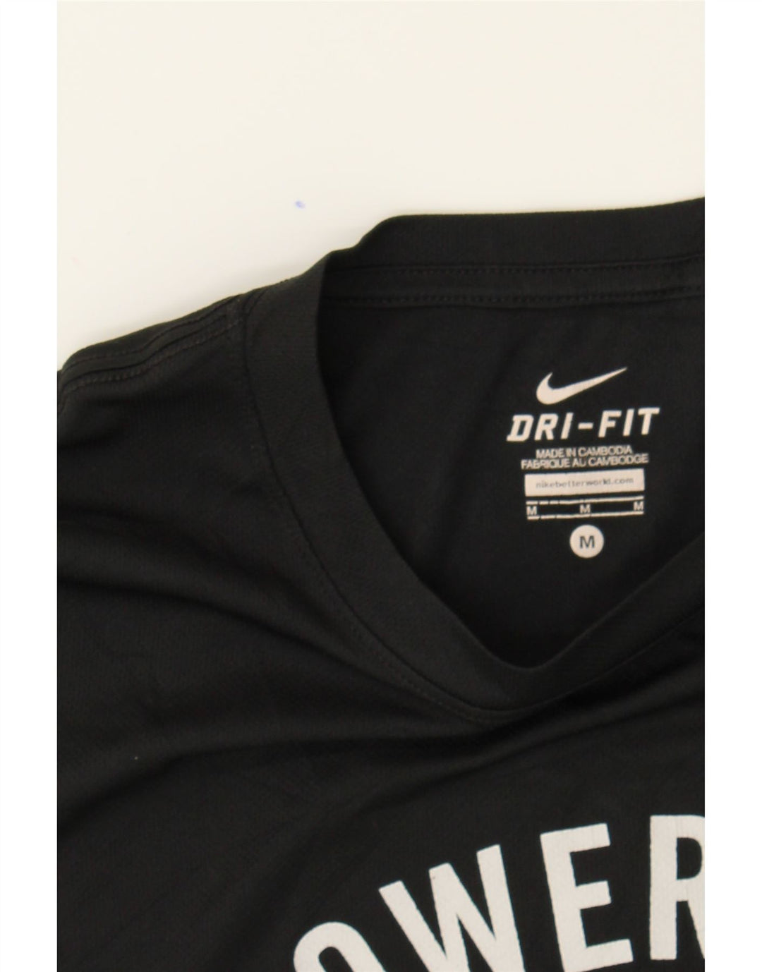 NIKE Mens Dri Fit Graphic T-Shirt Top Medium Black Polyester Vintage Nike and Second-Hand Nike from Messina Hembry 