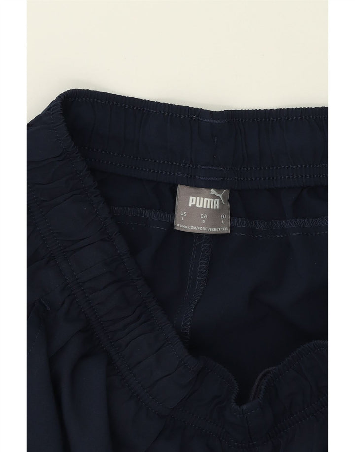 PUMA Womens Sport Shorts UK 14 Large  Navy Blue Polyester Vintage Puma and Second-Hand Puma from Messina Hembry 