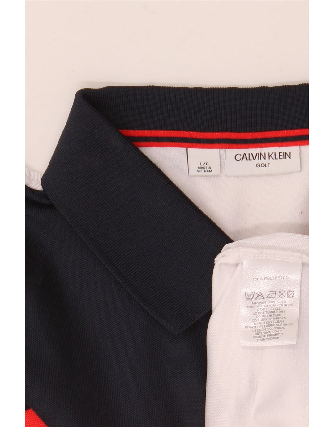 Calvin Klein Herren-Poloshirt, großes weißes Colourblock-Polyester