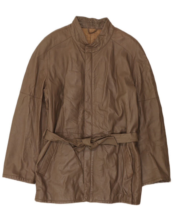Vintage Herren Lederjacke IT 56 3XL Braun