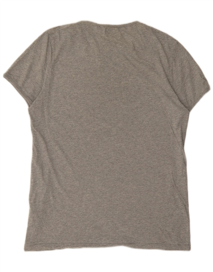 Jack Wills Herren-T-Shirt-Oberteil aus mittelgrau gesprenkelter Baumwolle