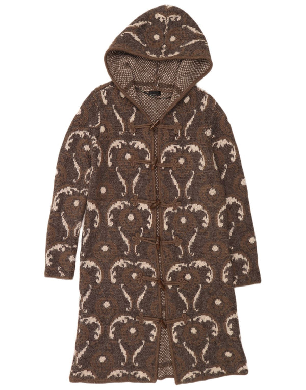 Vero Moda Damen-Strickjacke mit Kapuze, lang, Gr. 18, XL, Braun Ikat