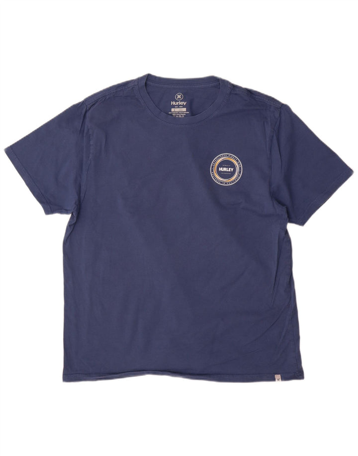Hurley Herren-T-Shirt mit Grafik, Größe L, aus blauer Baumwolle