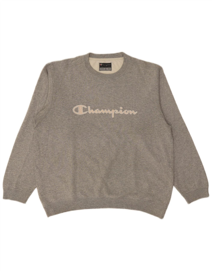 CHAMPION Herren-Sweatshirt mit Grafik, mittelgraue Baumwolle