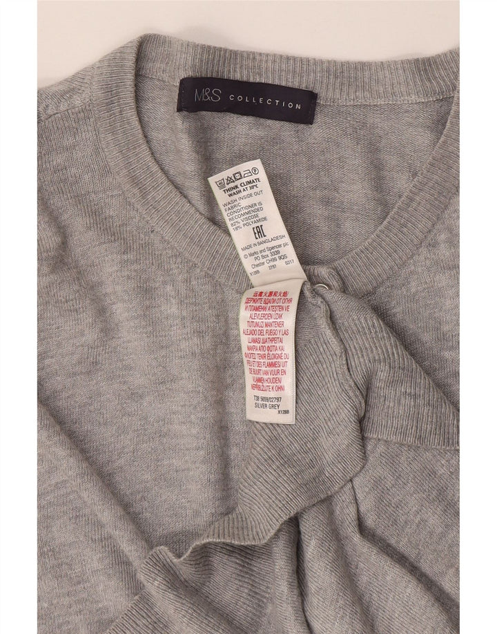 Marks & Spencer Damen Strickjacke Pullover UK 14 Mittelgraue Viskose