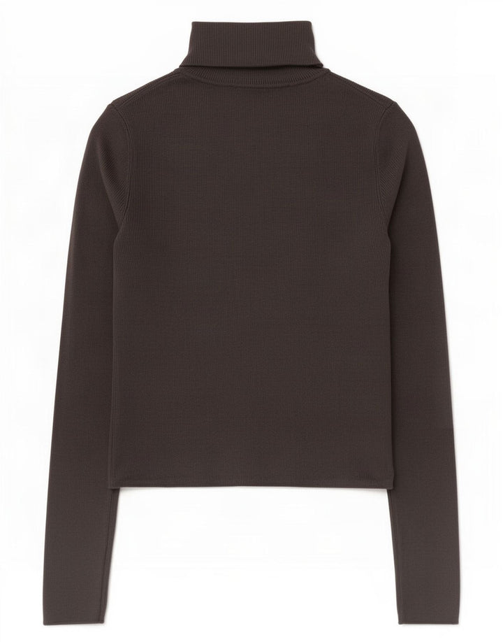 Zara Damen Crop Rollkragenpullover Pullover UK 12 Mittelgraue Viskose