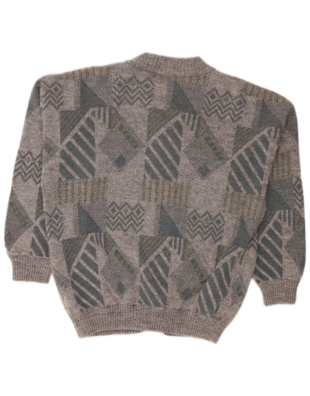 Gianni Herren-Strickjacke mit lockerer Passform, mittelgrau, geometrisch