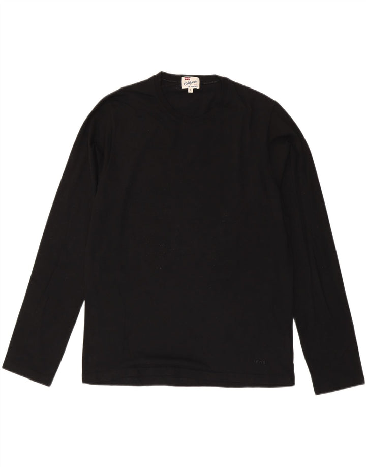 LEVI'S Herren-Top, langärmelig, groß, schwarze Baumwolle