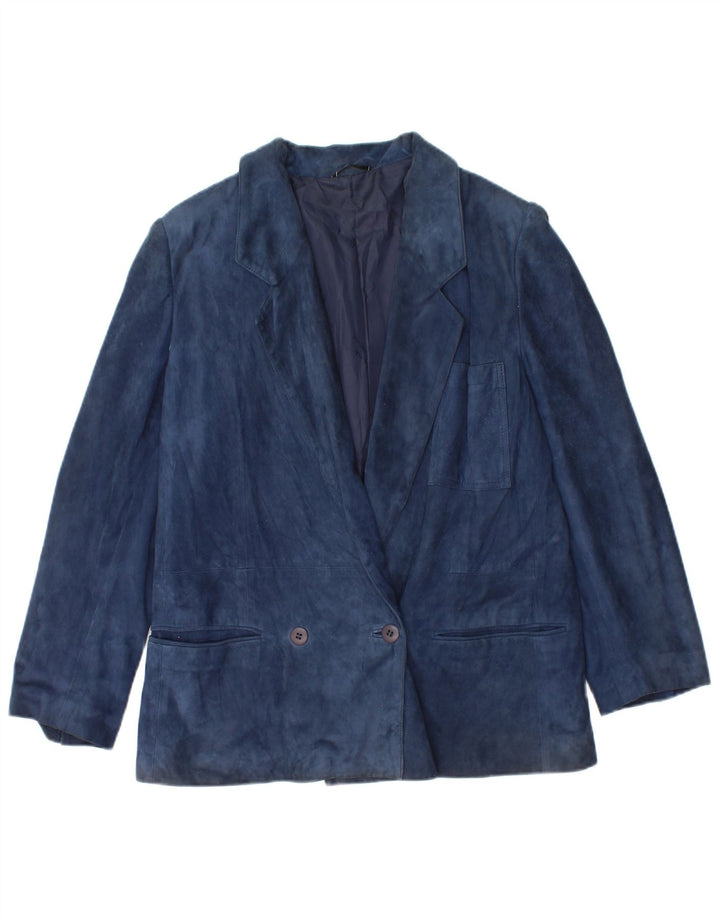 Robrik Damen-Wildleder-2-teiliges Rock-Set IT 44 Medium W30 Marineblaues Leder