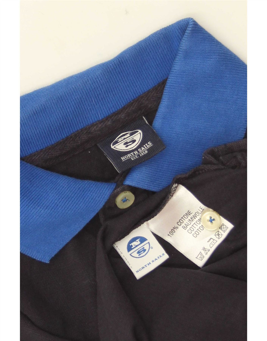 North Sails Herren-Poloshirt, klein, marineblau, Colourblock-Baumwolle